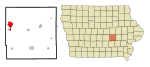Poweshiek County Iowa Incorporated and Unincorporated areas Grinnell Highlighted